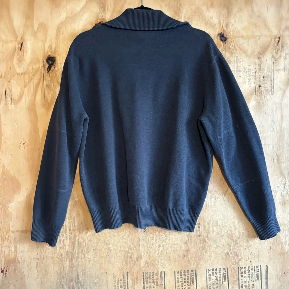 J. Ferrar 100% Cotton Long Sleeve Full Zip Gray Sweater Sz L